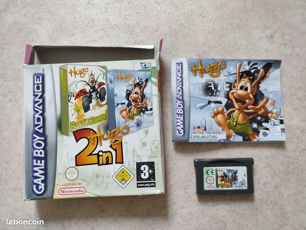 Hugo 2 in 1 (Dukkazoom – The evil mirror) sur Nintendo Game Boy Advance -  Jeux vidéo