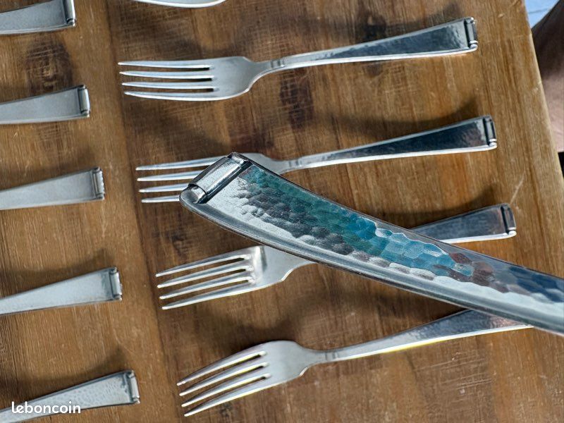 12 couteaux de table metal argenté L XV rocaille (dinner knives) F