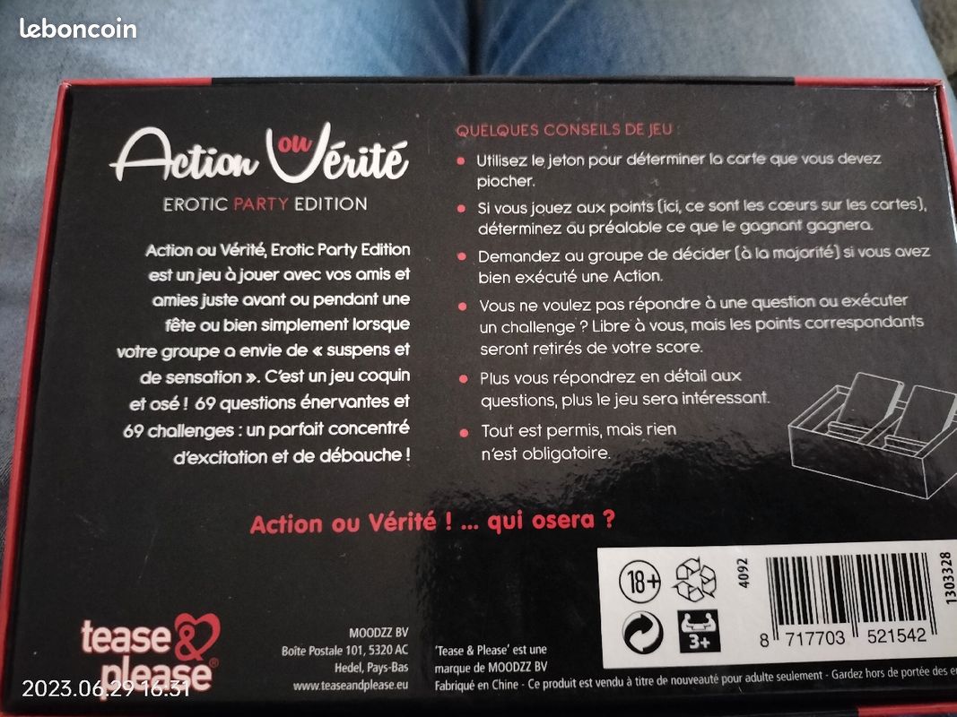 Jeux pour adulte action ou vérité erotic party édition - Jeux & Jouets