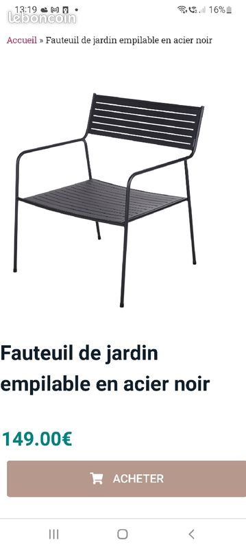 Chaise jardin metal (image 1)