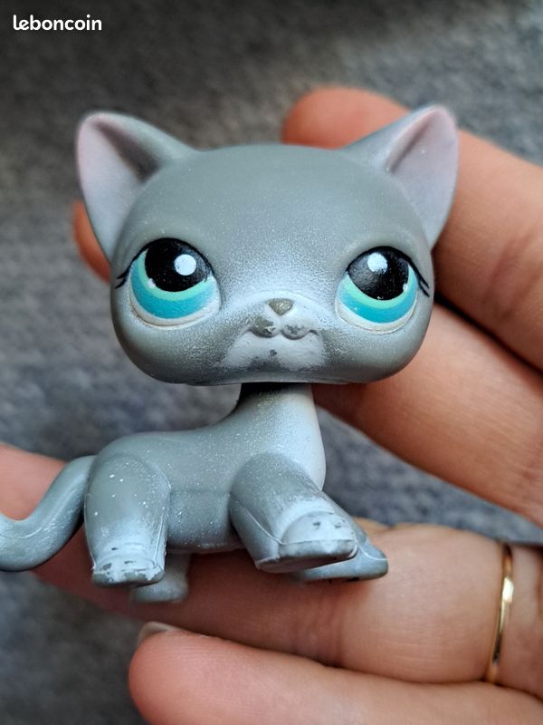 Figurine Littlest Pet Shop #1006 - Chien Schnauzer Velours Gris, Hasbro, Comme Neuf