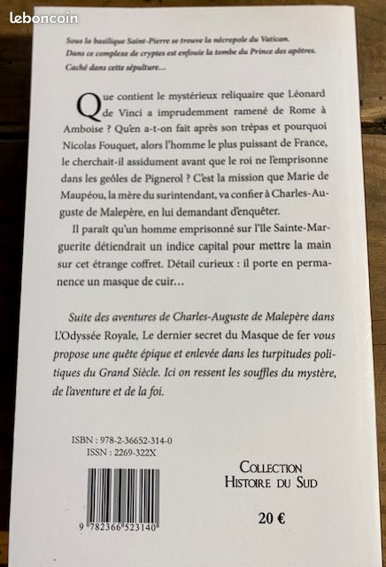 Livre "Le dernier secret du masque de fer" Guy Caillens (image 2)