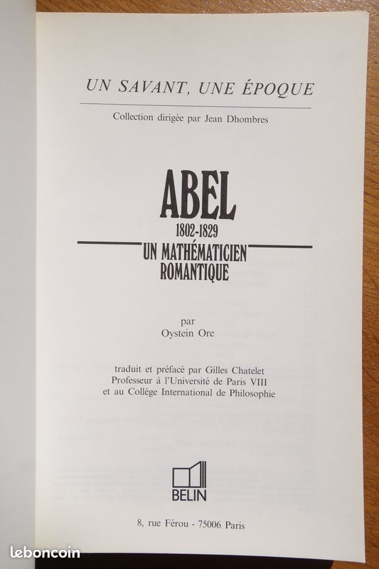 NEUF. Abel. Un mathématicien romantique - Ore (image 4)