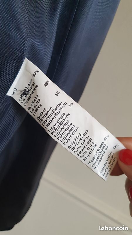 Ensemble Veste Et Robe Pablo Gerard Darel – Taille 36 Bleu Foncé, Coton, Occasion Très Bon état