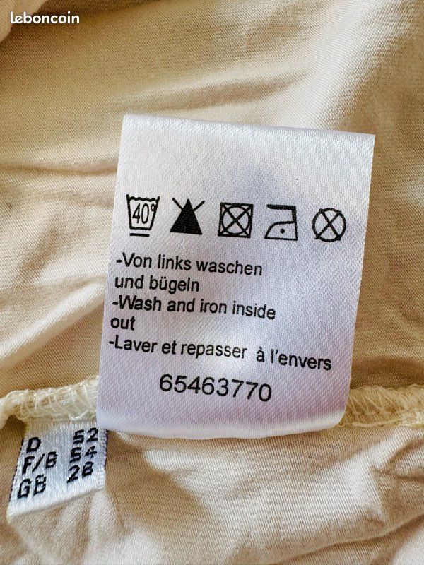 🌺❤️ T-shirt ivoire manches longues à sequins marque Peter Hahn taille française 54 (image 6)