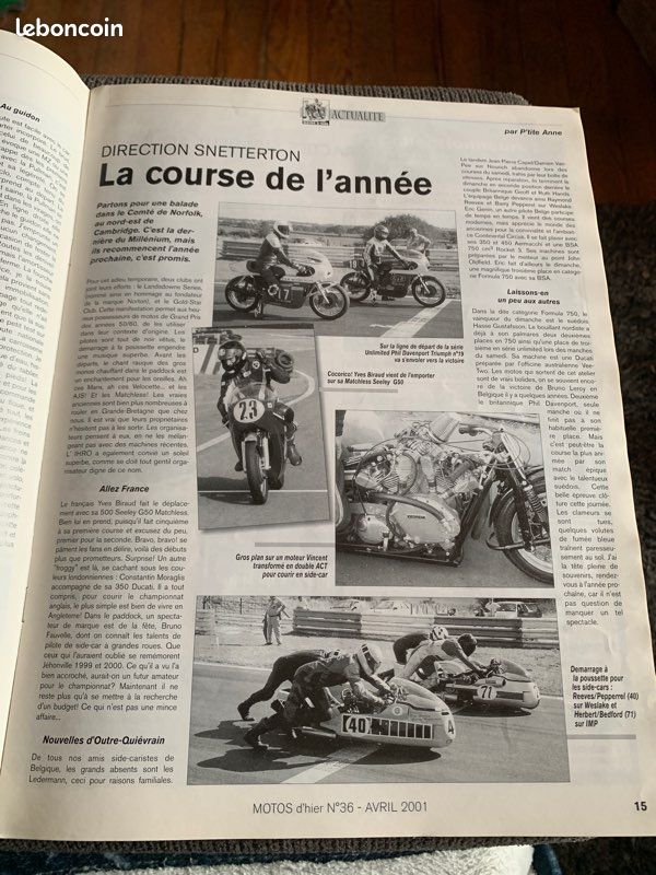 Magazine Motos d’Hier n°36 Avril 2001 – Laverda 750 / New-Map 500 BYSS 1932 (image 3)