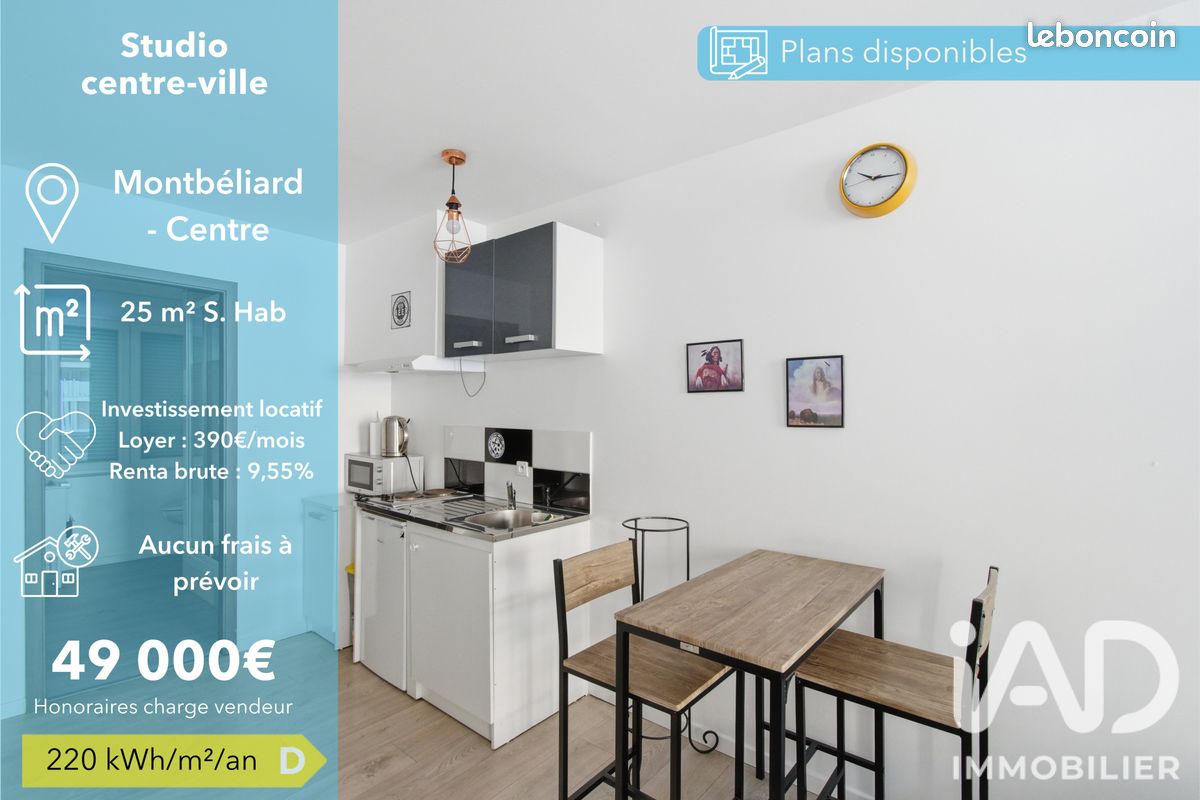 Appartement 1 pièce 26 m² · à Montbéliard · 26 m² · 49 000 €