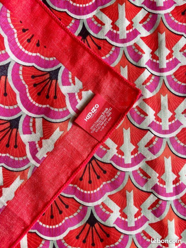 Foulard carré en coton imprimé rouge de KENZO (image 3)