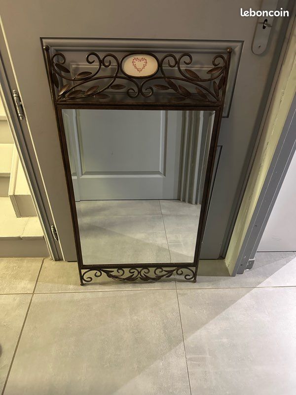 Miroir ancien fer forgé (image 3)