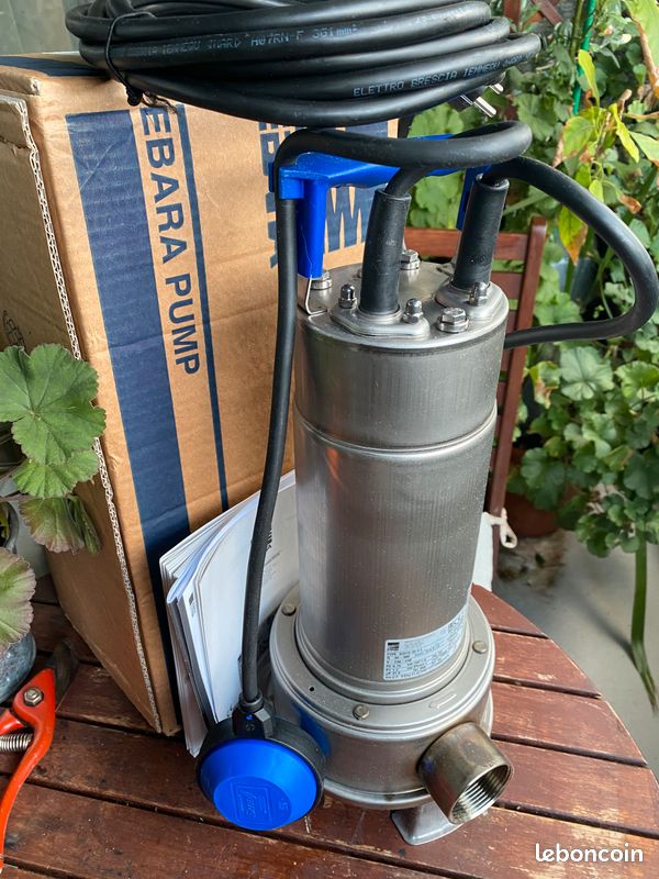 Pompe relevage inox pro eau usee 750w 22m3 11 hmt vortex+cuter neuve (image 3)