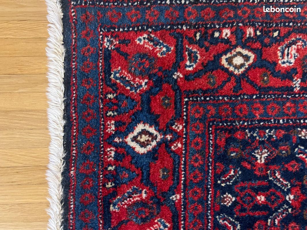 Tapis iranien Senneh au motif géométrique à médaillon central (image 2)