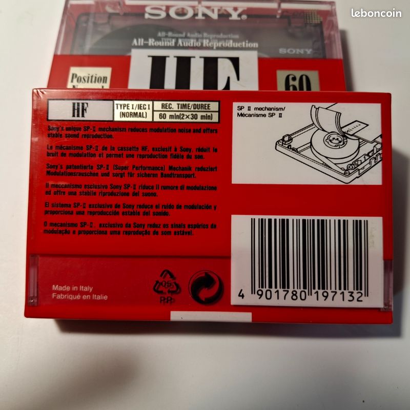 Lot de 2 k7 cassette audio rare DENON HD6S 100 neuves scellées