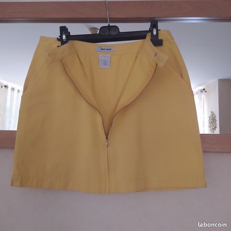 Jupe Trapèze Femme JAKES - Jaune, Taille 44 (EU) - Avec Ceinture Et Poches