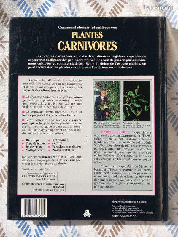 Livre Plantes Carnivores Marcel Lecoufle (image 6)