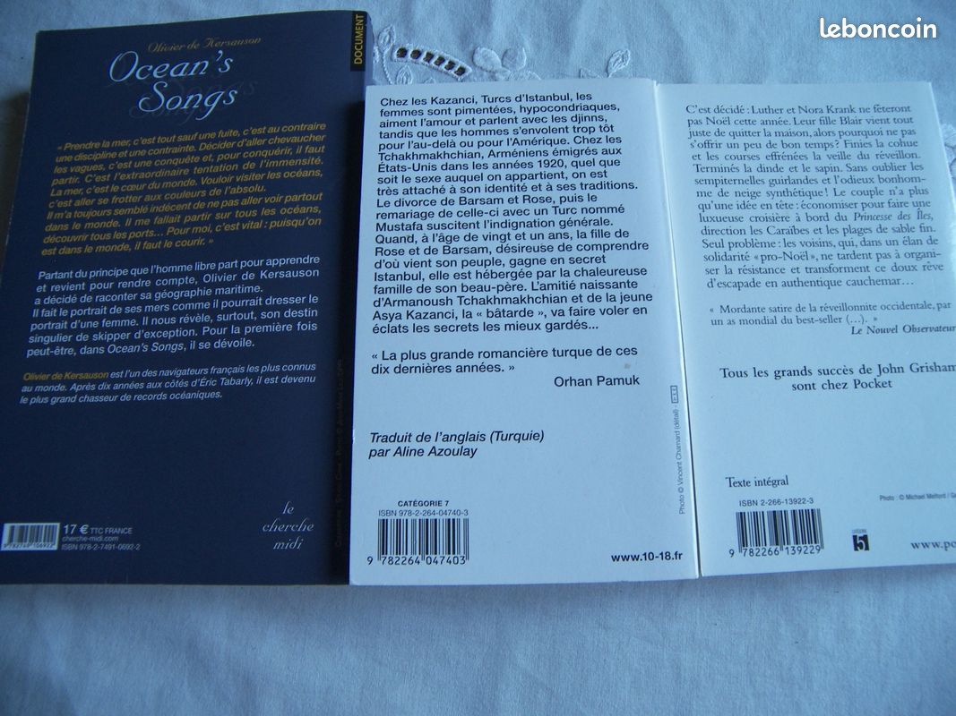 Romans de Olivier de Kersauzon, John Grisham, Elif Shafak (image 2)