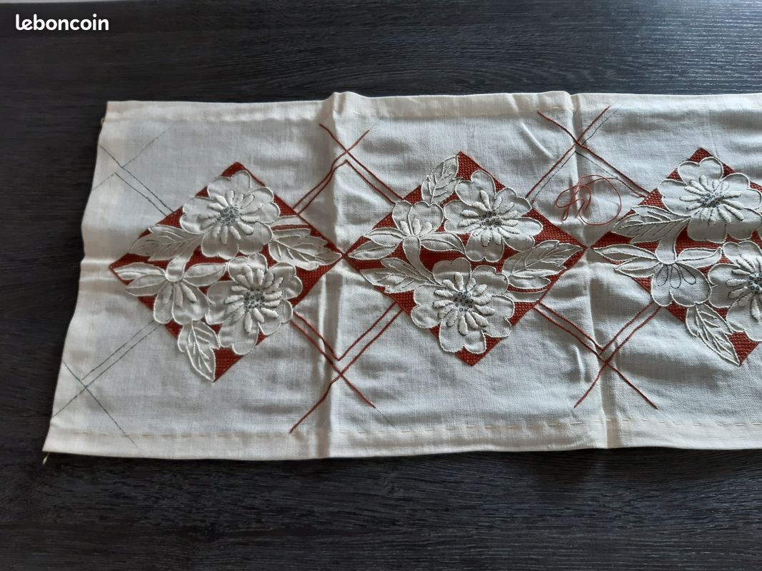 Broderie Canevas En Laine Pour Fauteuil - Ouvrage à Terminer - Fait Main - Occasion