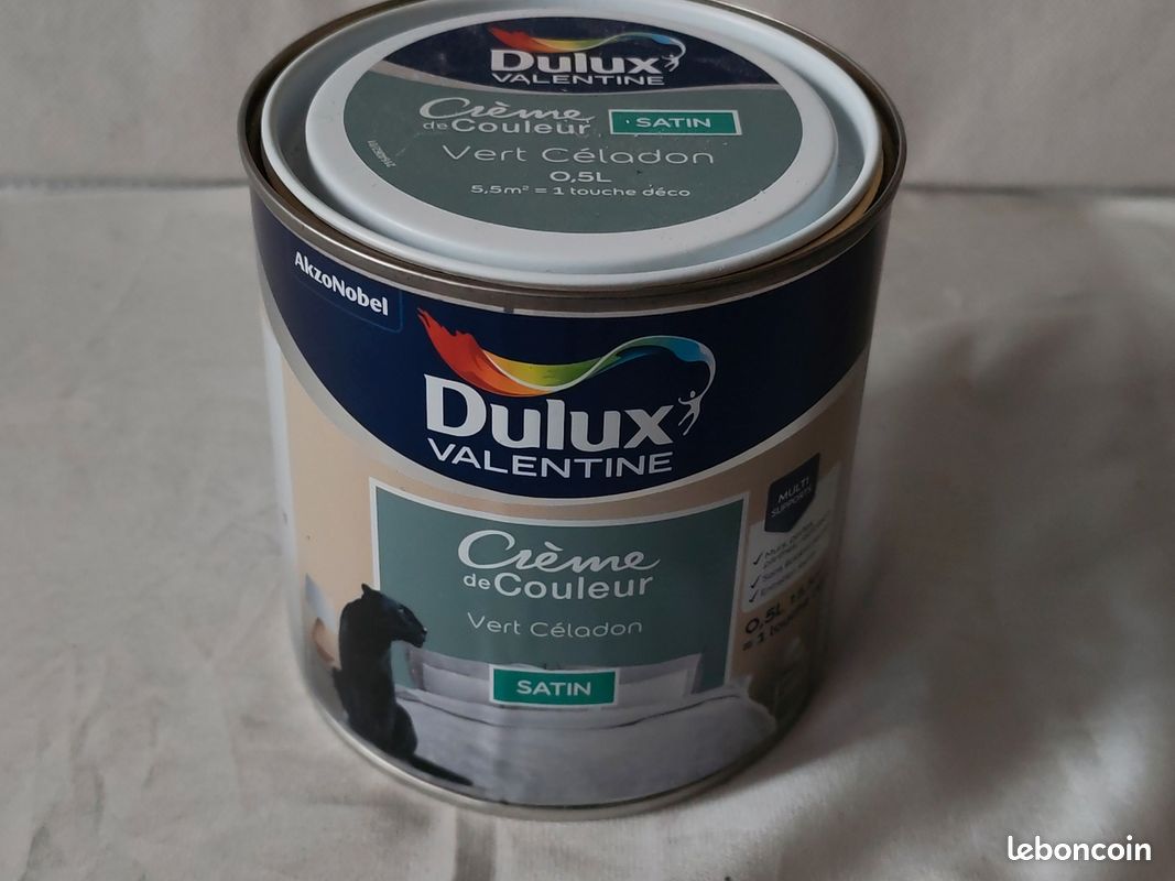 Peinture Dulux Valentine Crème de couleur Vert Céladon SATIN (image 6)