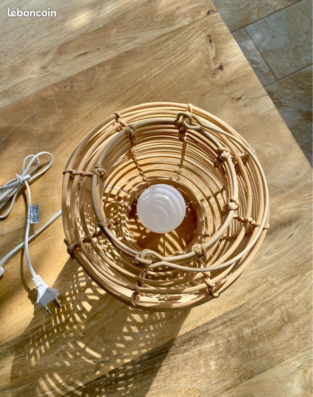 Lampe en rotin style lanterne (image 5)