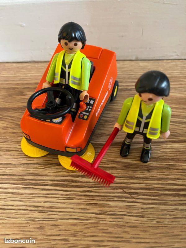 2 agents d entretien avec machine balayeuse playmobil (image 2)