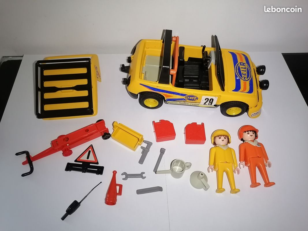 PLAYMOBIL GARDE BOUE jaune auto tamponneuse rallye ancien vintage 3524 hella EUR 5,30 - FR