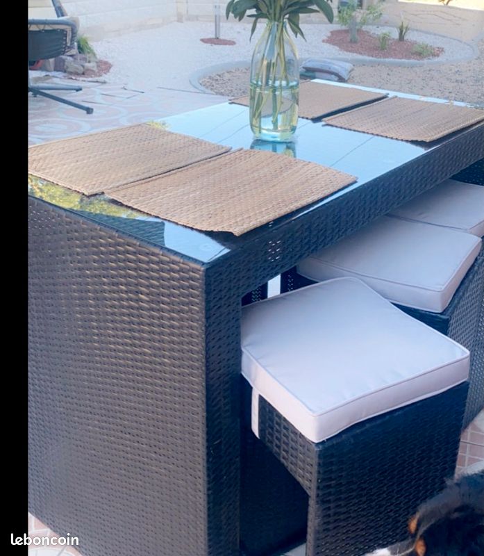 Bar de jardin 6 tabourets (image 1)