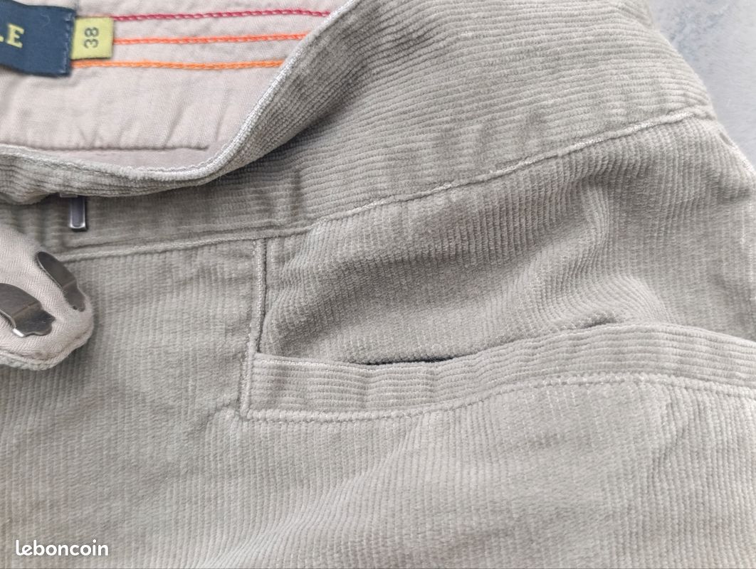 Pantalon droit en velours côtelé Aigle – Couleur Grège / Beige Taupe (image 6)