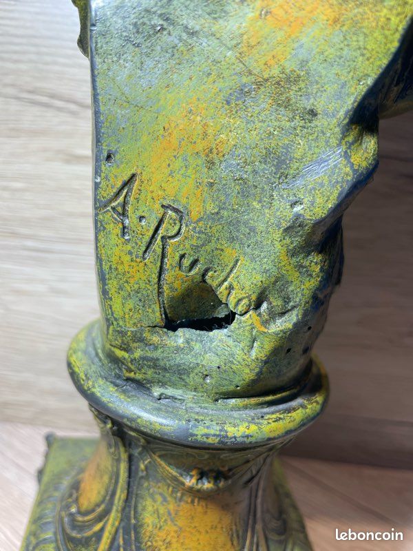 Superbe statuette ancienne signée A. Rucho – régule – Art déco (image 7)