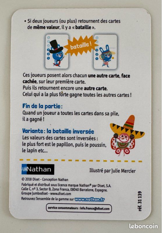 Jeu de cartes La bataille des animaux 3 ans et + (image 6)