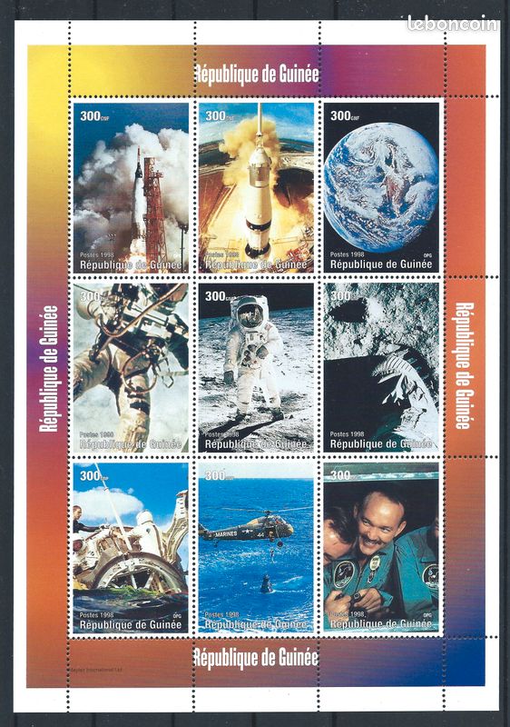 Timbre Guinée N°1315/23* * (MNH) 1998 - Conquête de l'espace (image 1)