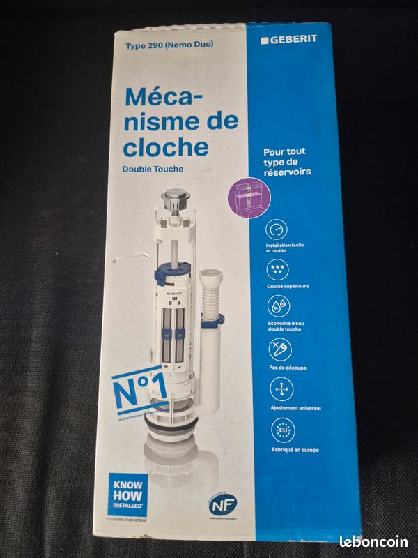Geberit Impuls 290 – Robinet De Chasse D'eau Double Avec Bouton Chromé, Remplacement Parfait Pour Impuls 280 Et Réf. 272.400.21.1