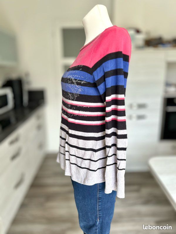 Pull Kanabeach Gabin Gris Et Rose - Taille M - Neuf Avec étiquettes (valeur 79€)