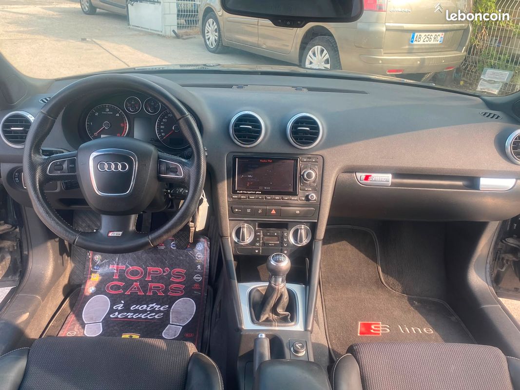 AUDI A3 II 2.0 TDI 140CH S LINE * GPS XENON BLUETOOTH CLIM RÉGULATEUR JANTES ALU * CRIT'AiR 2 * FACTURES D'ENTRETIEN À JOUR (image 9)