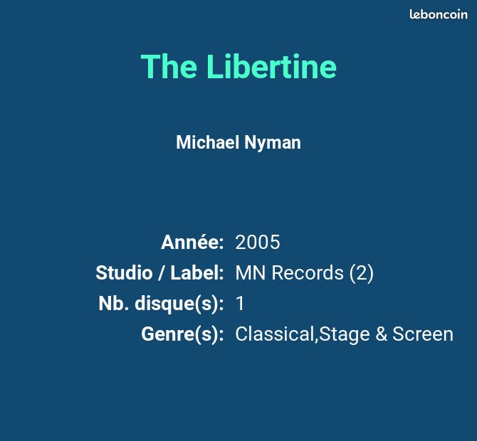 The Libertine - Michael Nyman (image 2)