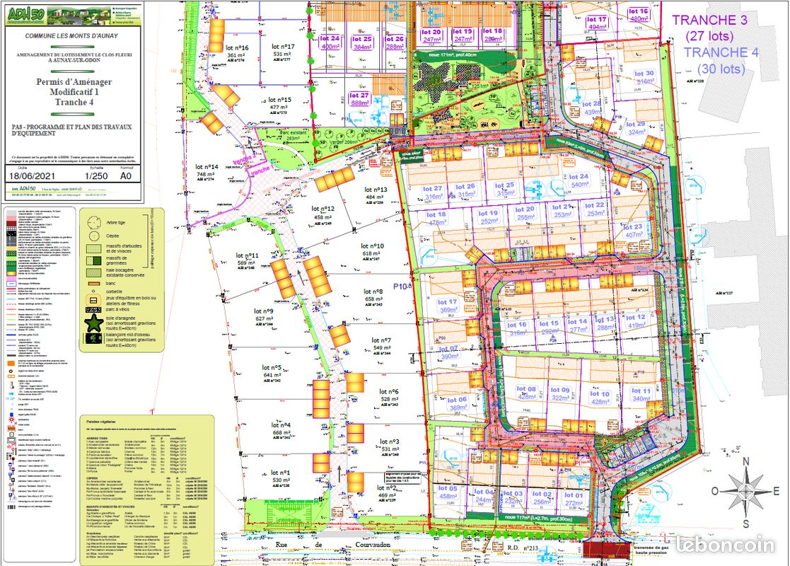 30 Parcelles constructibles viabilisées de tranche 4 Aunay sur Odon · à Les Monts d'Aunay · 30 480 €