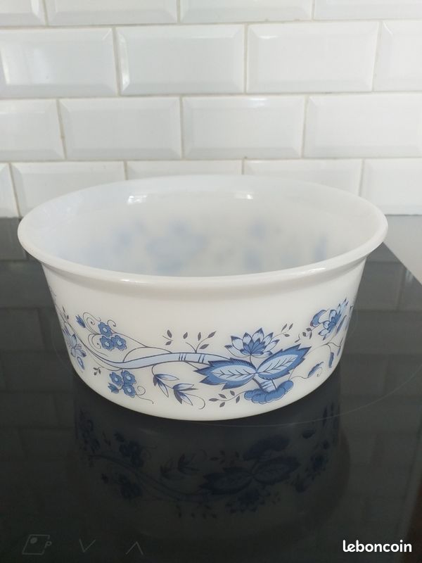Grand Saladier Arcopal Vintage - Blanc à Décor De Fleurs