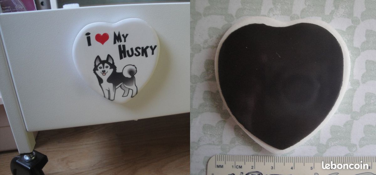 Magnet coeur chien Husky ❤ (image 2)