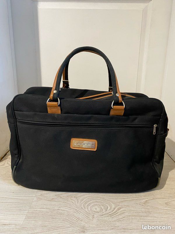 Grand Sac De Voyage Vintage, Simili-cuir Noir, Marque Ailée (Ailee)