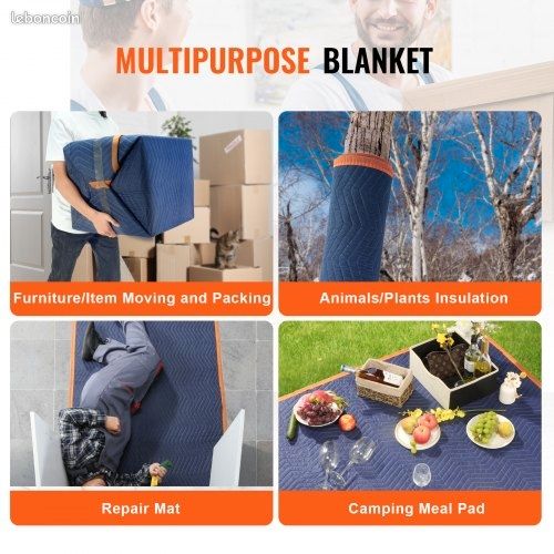 Lot 25 Couvertures Emballage Meubles 350g/m² Gris 150x200cm - Protection Déménagement
