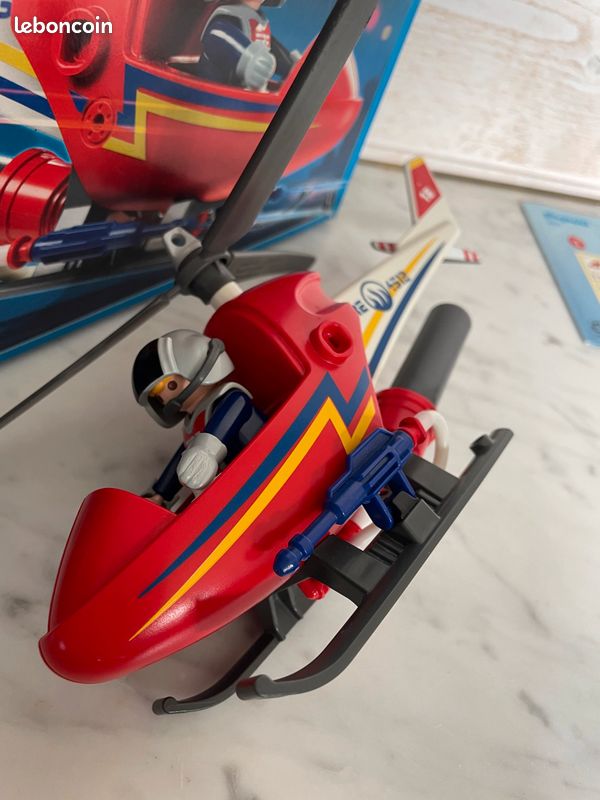 Petit hélicoptère pompier playmobil 4824 (JBR) (image 2)