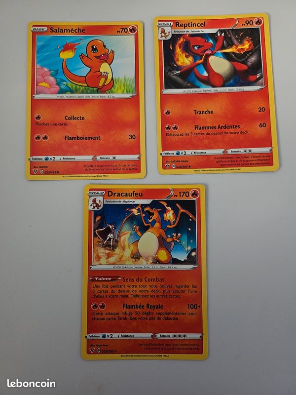 Pokemon Kids Figures - Salameche & Reptincel & Dracaufeu Shiny - Retro