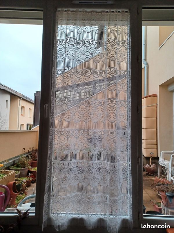 Rideau panneau - 135 x 260 cm - lorette bande parement - Gris