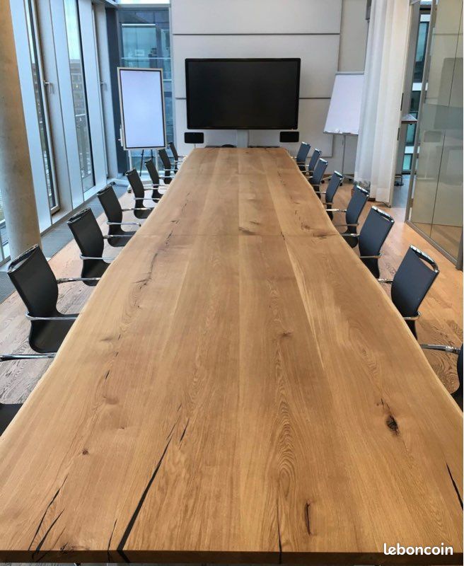 Table de Réunion Bureau de Travail Bois Massif Sur Mesure (image 3)