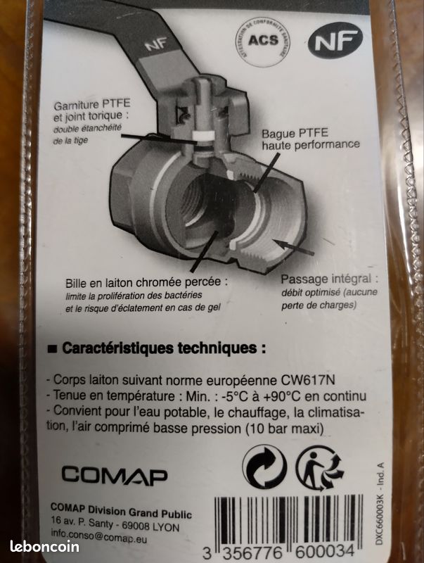 Lot de 2 vannes d'arrêt COMAP (image 2)