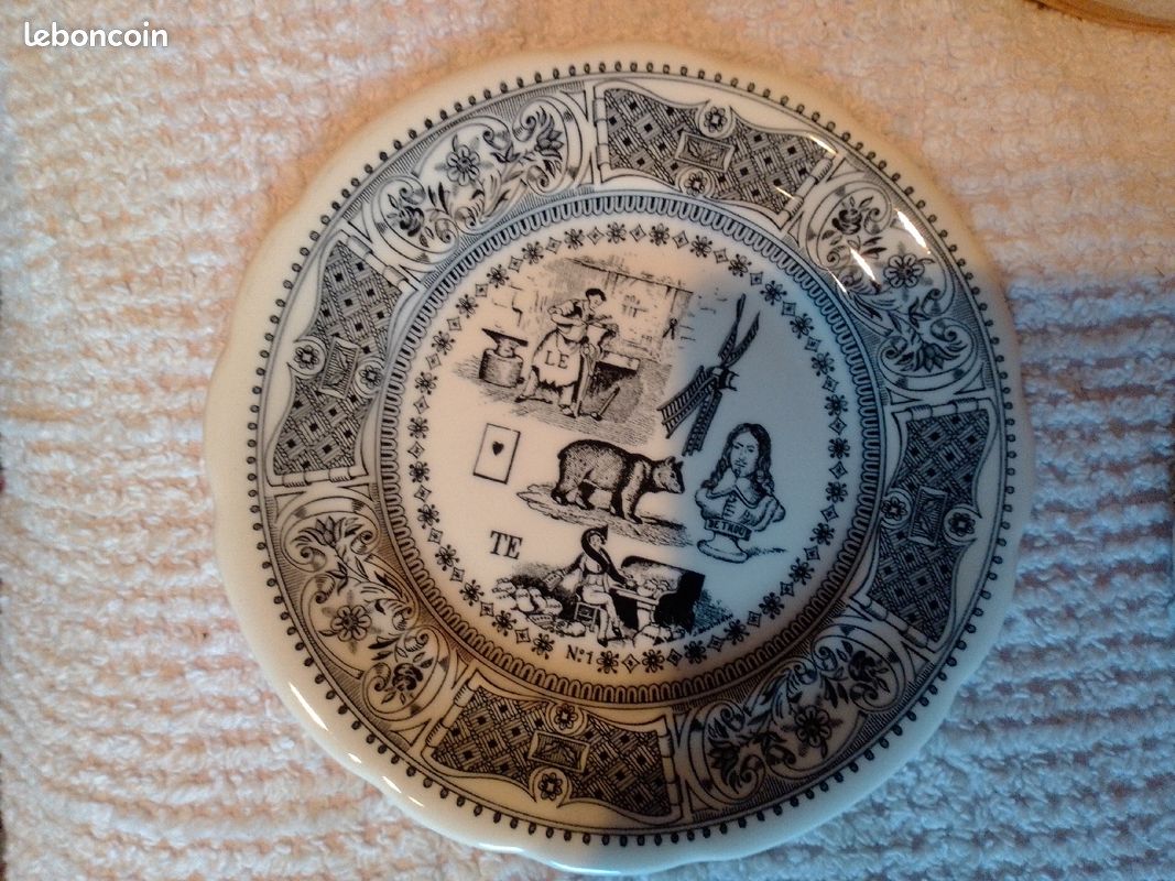 Six assiettes rébus Gien dans sa boîte d'origine (image 3)