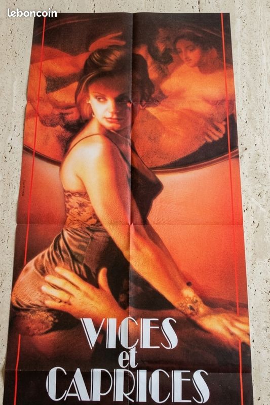 Affiche cinema vintage Vices et caprices, affiche videoclub, film ancien, grand format original, deco murale, airbnb atypique, love room, retro, collection affiche, cinema vintage (image 1)