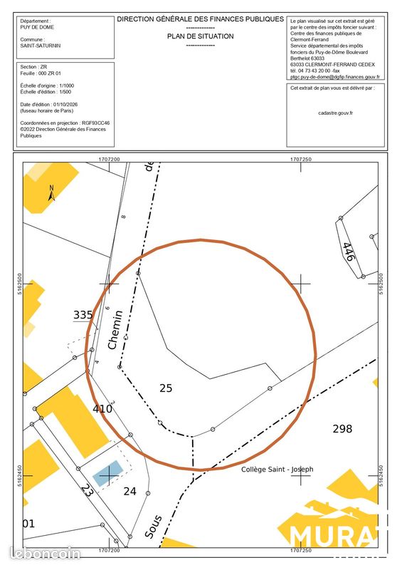 Terrain 643 m² · à Saint-Saturnin · 643 m² · 99 000 €