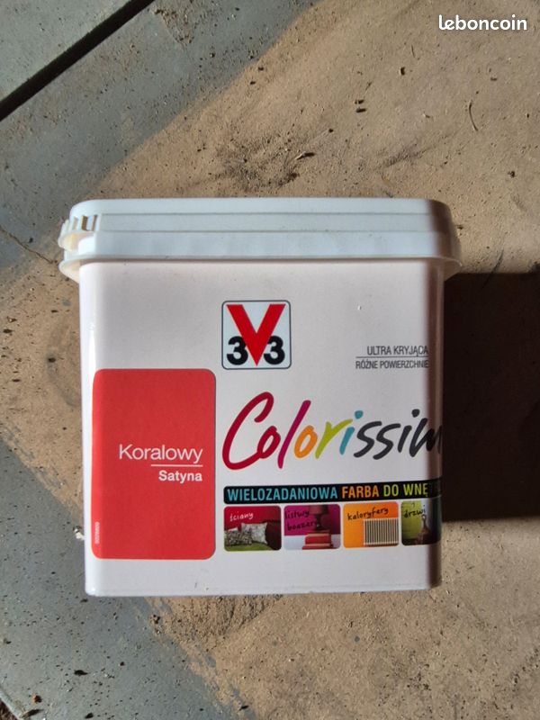 Lot de 23 pots de peinture V33 Colorissim’ – Corail satiné – 1 L (image 2)