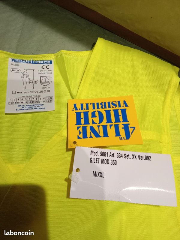 Gilet réfléchissant jaune (Taille M/XXL) (image 5)