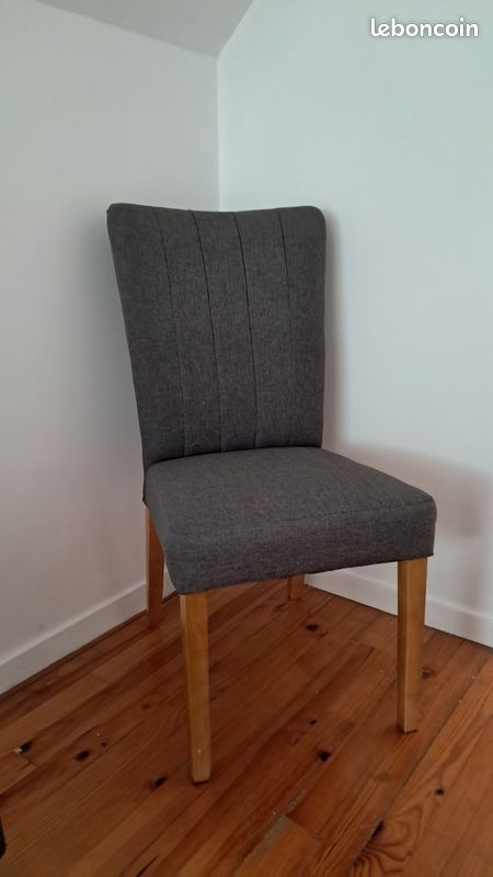 Chaise en tissu gris (image 3)