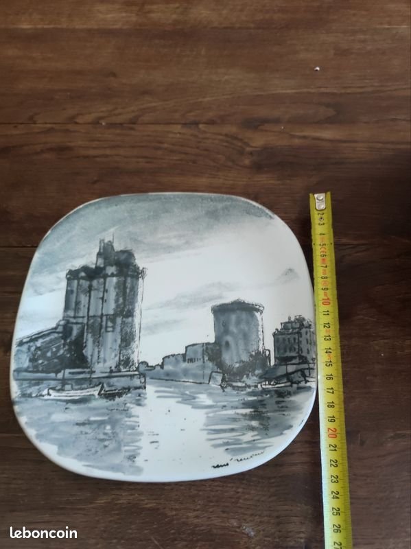 Assiette décorative Carré René Renaud La Rochelle (image 5)